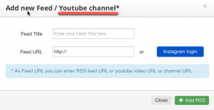 Add YouTube as feed source